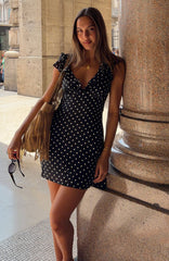 All Dressed Up Mini Dress Black/White Polka Dot