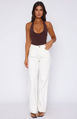 Bring The Style High Rise Wide Leg Jeans Off White