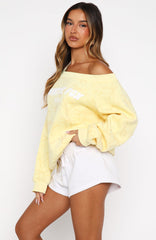 Vol. 1 Off Shoulder Printed Sweater Lemon Bow