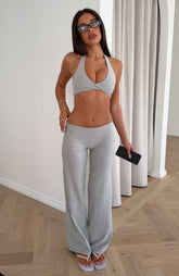 Crushing Wide Leg Leggings Grey Marle