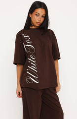 Luxurious Girl Oversized Tee Chocolate