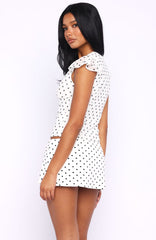 Choose Wisely Top White/Black Polka Dot