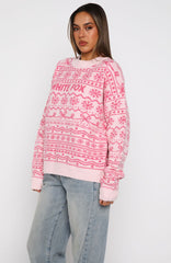 Arctic Fire Knit Sweater Baby Pink