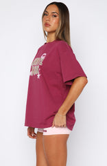 11th Street She's So Lucky Oversized Tee Very Berry