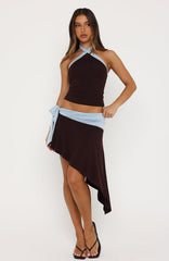 Babyfire Mini Skirt Choc/Baby Blue