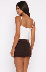 Charlotte Denim Mini Skirt Chocolate Wash