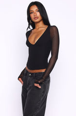 Past Your Prime Long Sleeve Top Black