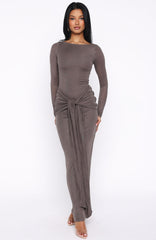 Let Go Of Your Heart Maxi Dress Smokey Chocolate
