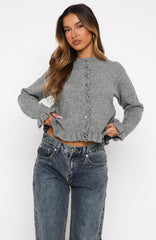 Cardi Club Knit Cardigan Heather Grey