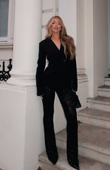 Moonlit Vows Beaded Pants Black