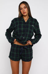 That Time Of Year Long Sleeve Pyjama Top Green/Navy