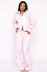 Hiding Away Wide Leg Sweatpants Pink Camo