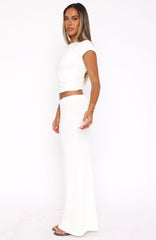 Millionaire Knit Maxi Skirt White