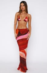 Luminous Maxi Skirt Sunset Petal
