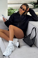From The Archives Lexi Boxy Zip Front Hoodie Black