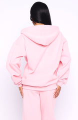 Ready To Go Zip Front Hoodie Pink
