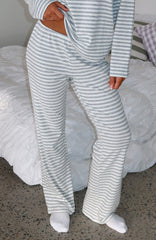Slow Life Pyjama Pants Grey/White Stripe